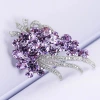 Wholesale of high-end Korean copper-inlaid zircon corsages, elegant violet crystal brooches, fashionable and grand suit accessories Specification image